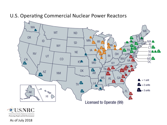 Nuclear plant map